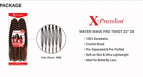 XPRESSION Outre Crochet Плетенки X-Притисок Извртени Вода Бран Од Пресврт 22 2X