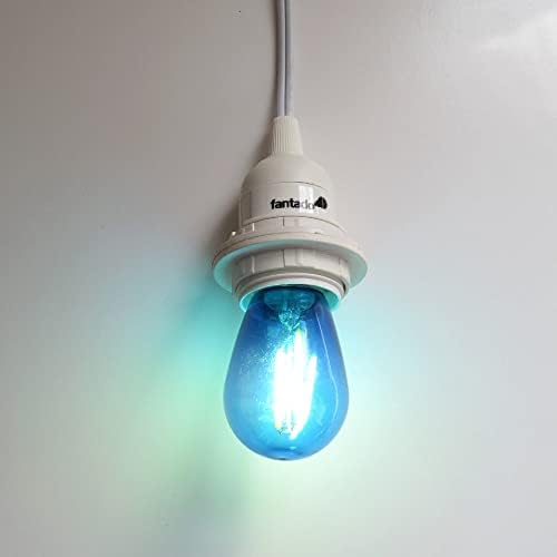 Fantado Blue LED Филамент S14 Shatterproof Заштеда На Енергија Сијалица Во Боја, Затемнета, 2w, Е26 Средна Основа
