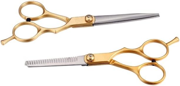 Големопродажба Нови професионални фризери за сечење на сечење ножици од не'рѓосувачки челик 2 парчиња поставени злато
