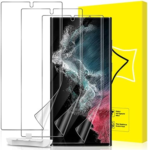 Џијун 3 Пакет Заштитник На Екранот За Samsung Galaxy S22 Ултра 5g Флексибилен Tpu Филм [Поддршка Допир На Отпечатоци] [HD Целосна Покриеност]