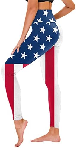 Денот На Независноста На Дсодан За Американските Жени 4 од јули Печатете Хеланки Панталони Со Висок Струк За Јога Женски Памучен Велосипед