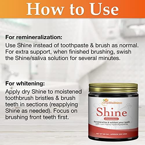 Оравелс сјај реминерализирање на природни заби во прав во прав во цимет + здрава уста мешавина органска паста за заби и миење на устата алтернативно масло за заби