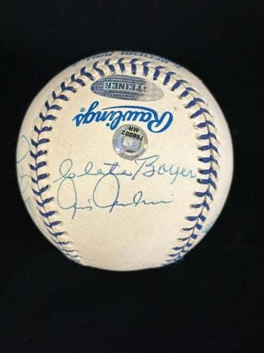 ЊУЈОРК Јенкис Великани МУЛТИ Потпишан Официјален Ал Џо Димаџо Бејзбол 10 сигс Јетер-Автограм Бејзбол