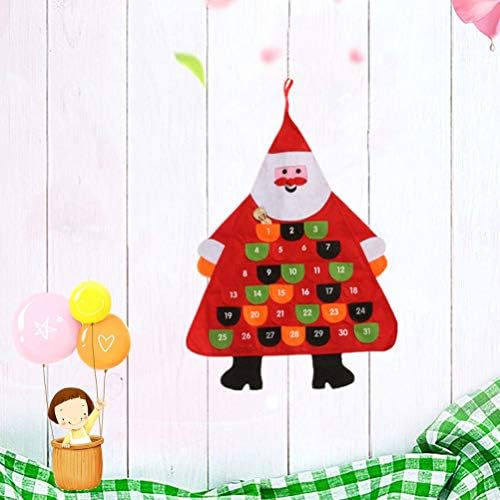 АБОФАН Божиќ Доаѓањето Календар Виси Дедо Мраз Одбројување Календар Со Џебови Божиќ Виси Украс За Ѕид Прозорец Врата