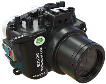 Море жаби подводна камера кутија компатибилен со Canon EOS R6 60mm IPX8 40M/130FT Максимална длабочина на нуркање водоотпорна камера
