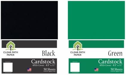 Пакети - 2 артикли со картони - зелена - 8,5 x 11 инчи - капакот од 65lb; Црна - 8,5 x 11 инчи - капакот од 65lb - вкупно 100 листови