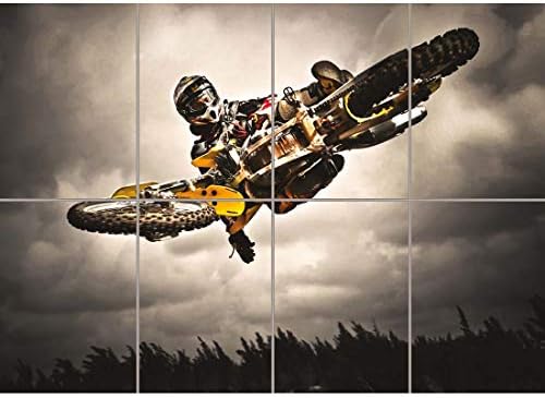 Doppelganger33 Ltd Motocross Bike Scomp Freestyle Wall Art Multi Panel Print Print 47x33 инчи