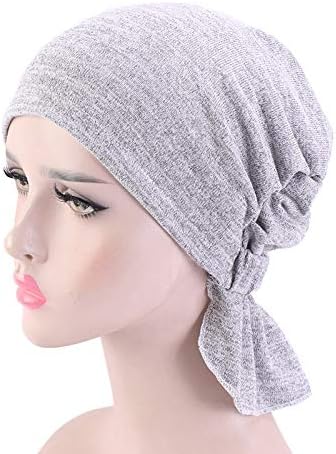 Пред врзани шалови на главата за жени се лизгаат на капи со хемо турбани капачиња за капаци за коса за рак