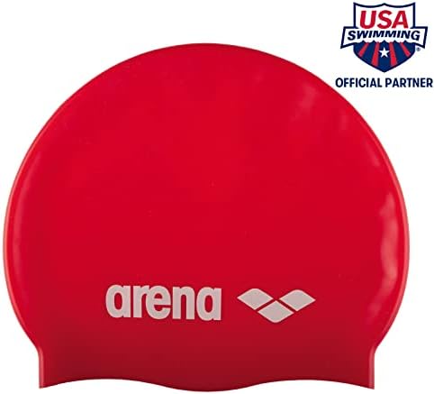 Арена Унисекс силиконски пливање капа за возрасни, обука и трки, силикон, без брчки, цврсти материи и отпечатоци