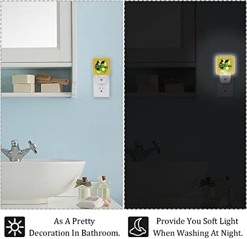 LED Rodailycay LED автоматски самрак на ситница за сензори, 2 пакувања приклучок за ноќно светло за бања, спална соба, детска соба,