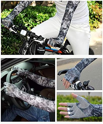 HodorPower UV заштита на ракави ракави за ракави за мажи и жени со велосипедска ледена рака ракав без прсти компресија на сонце со долга