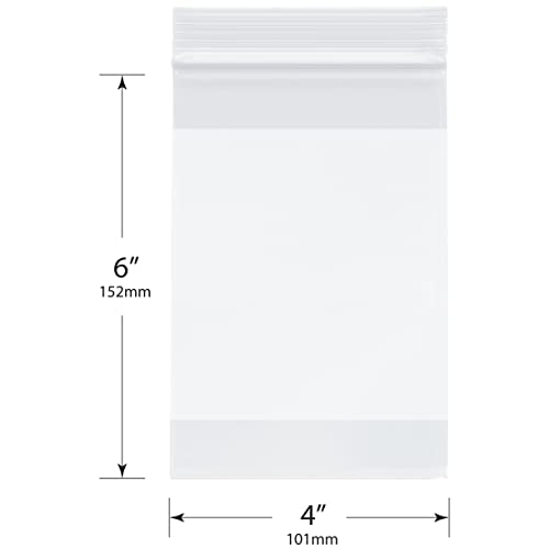 Плимор патент што може да се повлече од пластични кеси со бел блок, 2 мил, 4 x 6