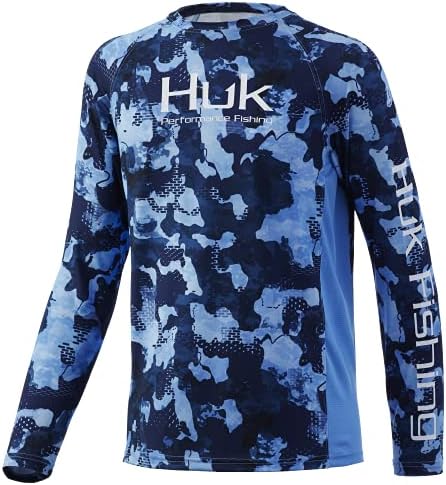 Huk Kids's Purstuit Camo Camo Camo со долг ракав за изведба