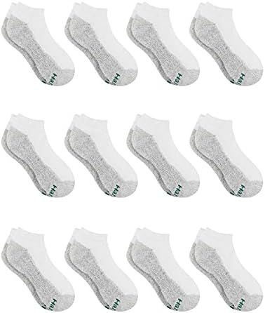 Hanes Boys Extraptible No Show Multipack Athetical Cods, бели, средни - 9-2,5 САД