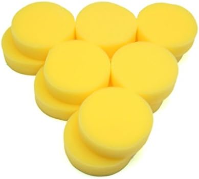 uxcell 12 парчиња жолти полски восочни восок од пена сунѓери подлошки за автоматски автомобил за авто -автомобил