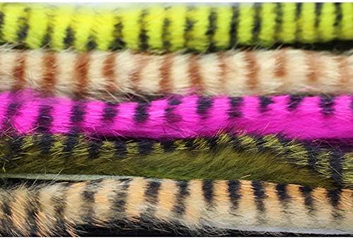 Tigofly 5 бои црни ленти во боја зајаци зонкер ленти директно исечена 4мм ширина за лосос пастрмка мува риболов материјали