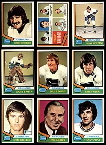 1974-75 Топс Ванкувер Канакс во близина на екипата сет Ванкувер Канукс VG/Ex Canucks