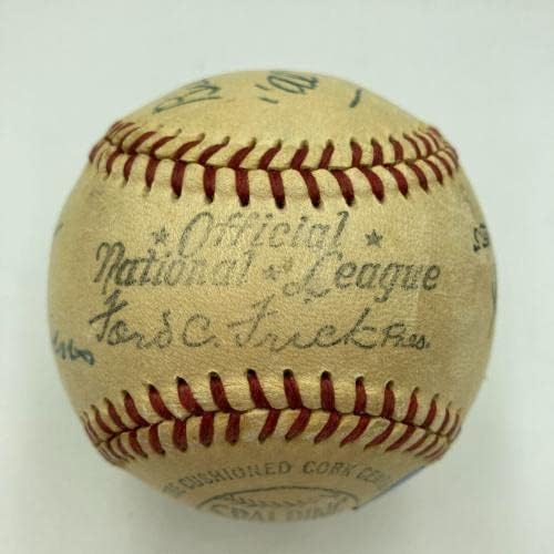 1951 Светска серија потпишана игра користена бејзбол мерс, коа мики мантил дебитант - автограмирана игра на МЛБ користена бејзбол
