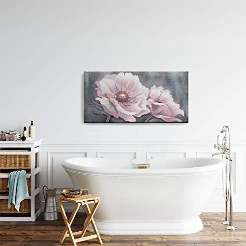 Големо платно уметничко дело врамена wallидна уметност за дневна соба розови цвеќиња слики модерни популарни wallидни украси нафтени слики