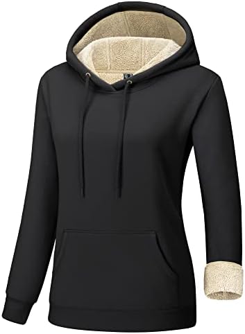 Женски пуловер за женски памук памук руно класично-фит-маичка Активна худи со џебови Обични врвови