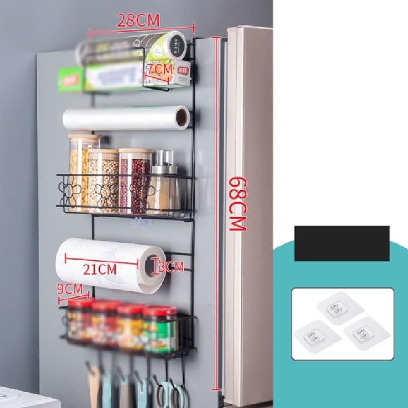 Ffgjl фрижидер зачини за зачини железни уметности зачини за зачини за складирање кујна за складирање рустикална вшмукување чаша виси