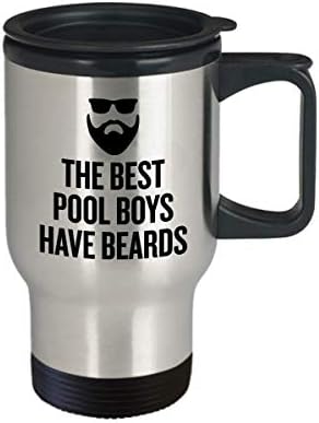 Подарок за момче од базен - чаша за патувања во базен - Најдобри момчиња во базен имаат брада