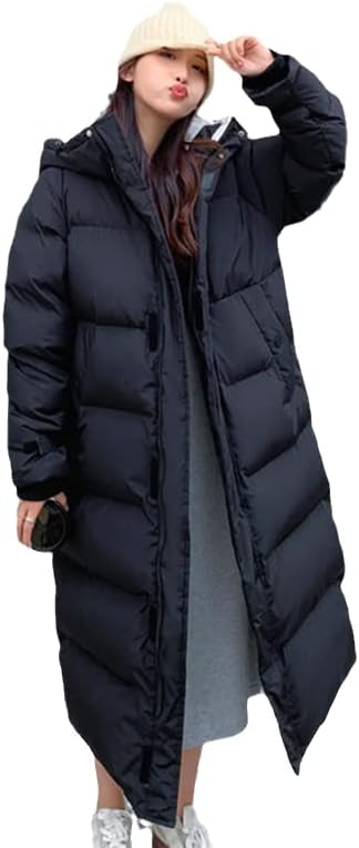 Cjqjpnz Зимска топла парка долга женска јакна од снег, женски качулка, јакна со качулка, задебела топла женска ветровиторана надворешна облека