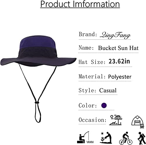 Широк капаче за сонце за жени и мажи летни капи со корпи со УВ заштита upf 50+ за риболов пешачење за плажа капи.