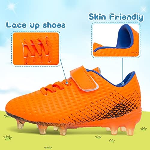Buwtday Kids Football Cleats Девојки за момчиња Атлетик на отворено удобни нелизгачки фудбалски фудбалски чевли （мало дете/големо дете）
