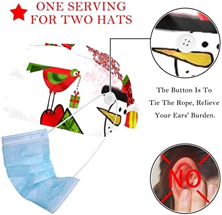 DEYYA 2 Пакувања Прилагодливо Работно Капаче со Копче Sweatband За Медицински Сестри Жени Опашка Шапка Дедо Мраз и Патерици
