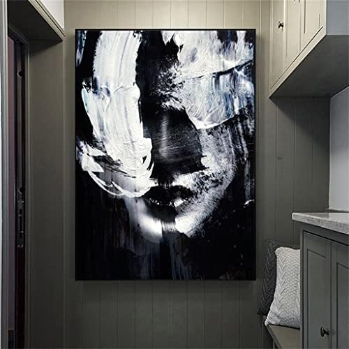 Wdfffe уметност женствено црно -бело рачно изработено масло сликарство платно девојче домашна дневна соба wallидна уметност декор