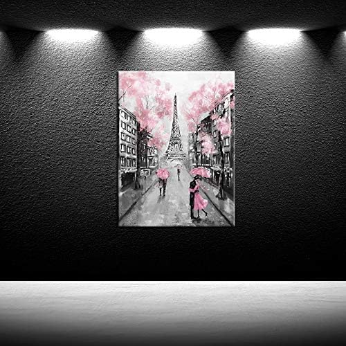 Inge foto Ајфелова кула декор за спална соба розова париска тема просторија wallидна уметност платно отпечатоци црно -бела слика