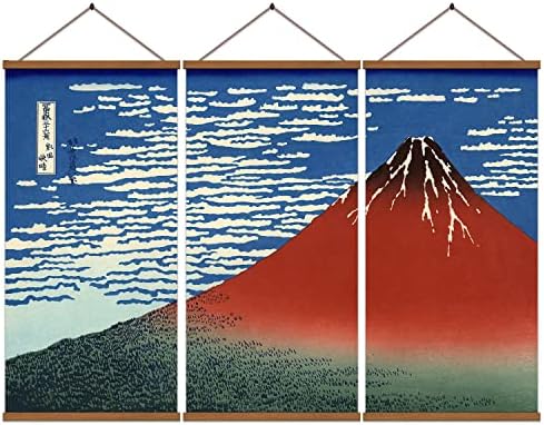 Sagueyu Јапонска wallидна уметност гроздобер ukiyo-e sakura & fox постер планина за печатење на wallидови за украси за дневна соба за дневна