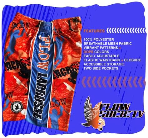 Flow Society Flamingo Flows Boys Lacrosse Shorts | Момци лабави шорцеви | Лакрос шорцеви за момчиња | Детски атлетски шорцеви за момчиња