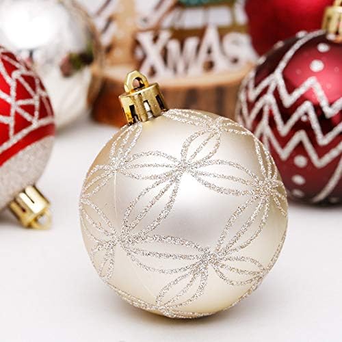 Yycraft Деликатно сликарство и рачно изработено расипување на божиќни украси за божиќни топки 6 см за Божиќно дрво Божиќна декорација, 30 парчиња
