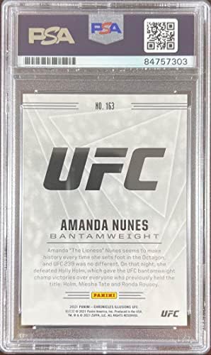 Аманда Нунс Авто 2021 Панини илузии картичка 163 UFC PSA Encapsulated