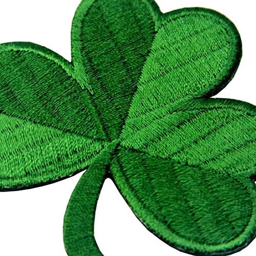 Ирска детелина темно зелена везена амблем среќно Шамрок железо на шиење на лепенка во Ирска