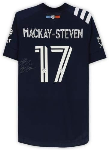 Гери Мекеј-Стивен Newујорк ФК автограмирани со автограми со натпревар 17 морнарички дрес од сезоната на МЛС 2020 година-Аутографски