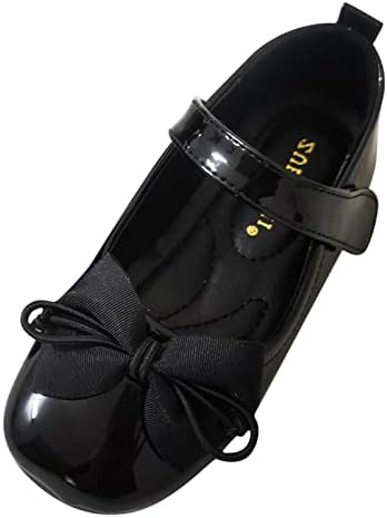 Деца бисери кожни чевли модни единечни чевли со меки стапала црни мали кожни чевли Мери дете пешаци чевли