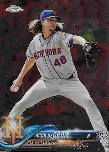 2018 Topps Chrome 143 Jacob Degrom New York Mets Baseball Card - GotBaseballCards