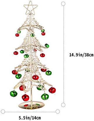 Coheali 2 парчиња метална жица Божиќна елка метална Божиќна ротирачка штанд Дрво дрво 38см железо Божиќ