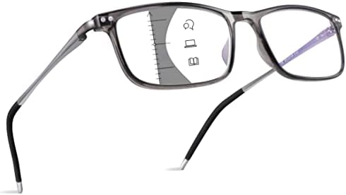 Супериорно екстремно светло прогресивно мултифокус очила за читање мажи, алуминиумска рака Skyoak TR90 рамка со сина светлина