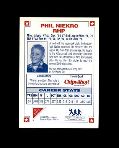 Фил Никро Хард потпишан 1993 година All Star Autographs Milwaukee Brewers Autograph