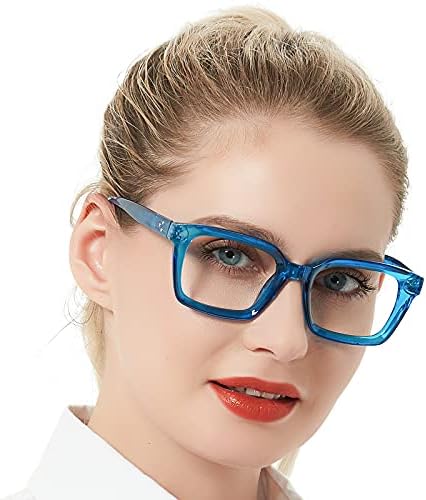 ВЕМУТАНТИ Големи Квадратни Сини Светлосни Блокирачки Очила За Читање Жени Преголеми Читачи На Компјутери 1.0 1.5 2.0 2.5 3.0 3.5