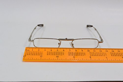 Преклопни очила за читање сребрена рамка мала компактна моќност на метална кутија +1,25