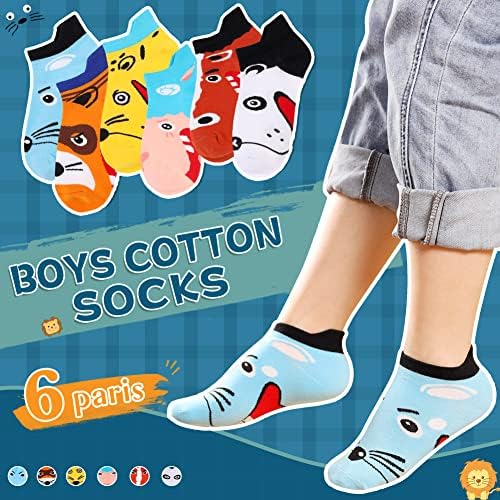 Деца Момчиња Чорапи До Глуждот Атлетски Памучни Спортски Чорапи Со Низок Крој За Мали Момчиња 6 Пара