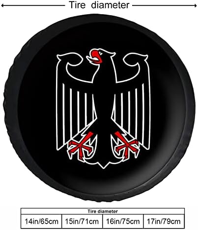 Знаме на Германија ПУ кожени тркала за покривање на резервни гуми 14/15/16/17 инчи погодни за повеќето автомобили