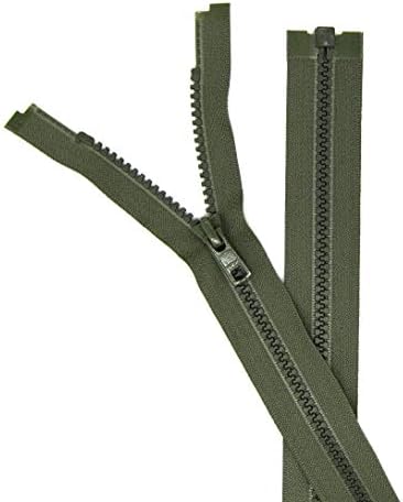Ykk 26 Vislon Zipper ~ ykk 5 обликуван пластичен спортски патент ~ Одвојување - 567 маслиново зелена