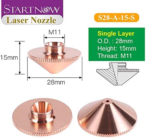 Започнете ја млазницата за сечење ласер S28-A двојно калибар со единечен слој 0,8 1,0мм 1,5 d28mm precitec hans wsx ласерска млазница