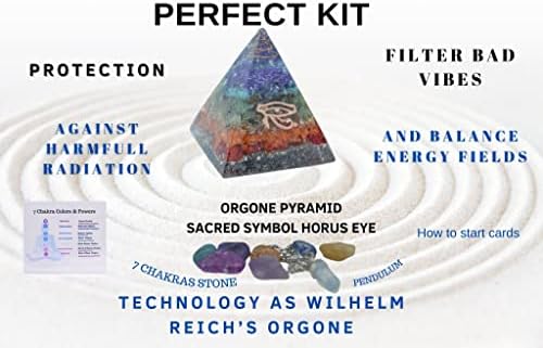 Избор на Адријан: Заштита на оргон комплет со свети сиболи, ќе ве заштити од штетно зрачење-оргонитна пирамида 7 чакра-бои-пендулум ѓердан-7